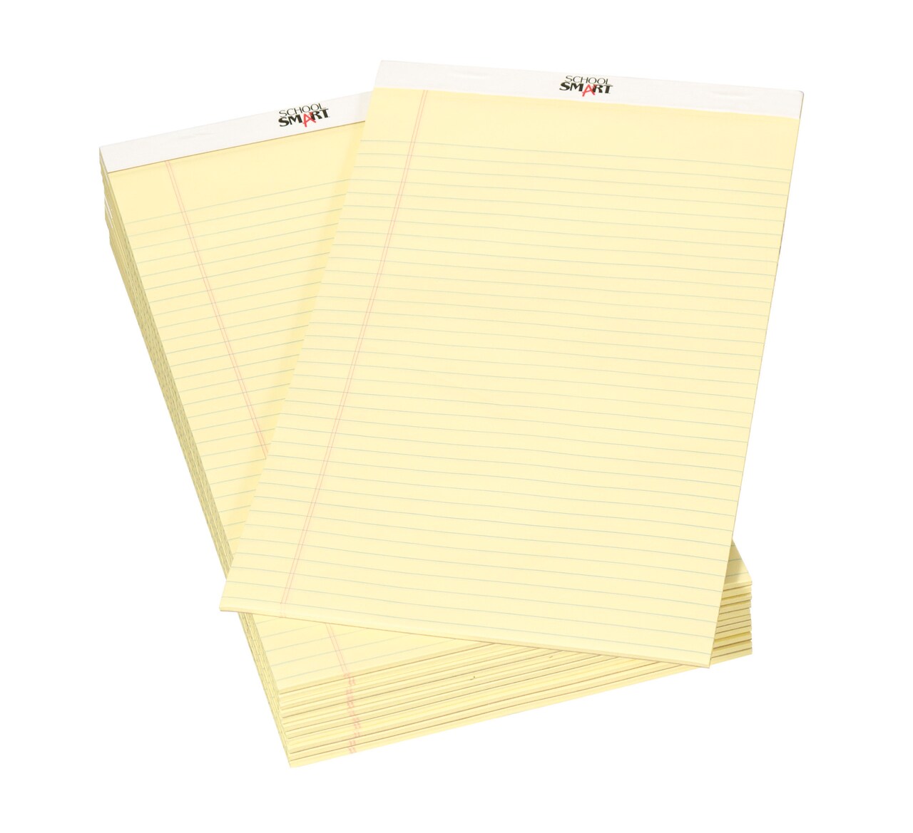 School Smart Legal Pads, 8-1/2 x 14 Inches, 50 Sheets Each, Canary, Pack of 12
